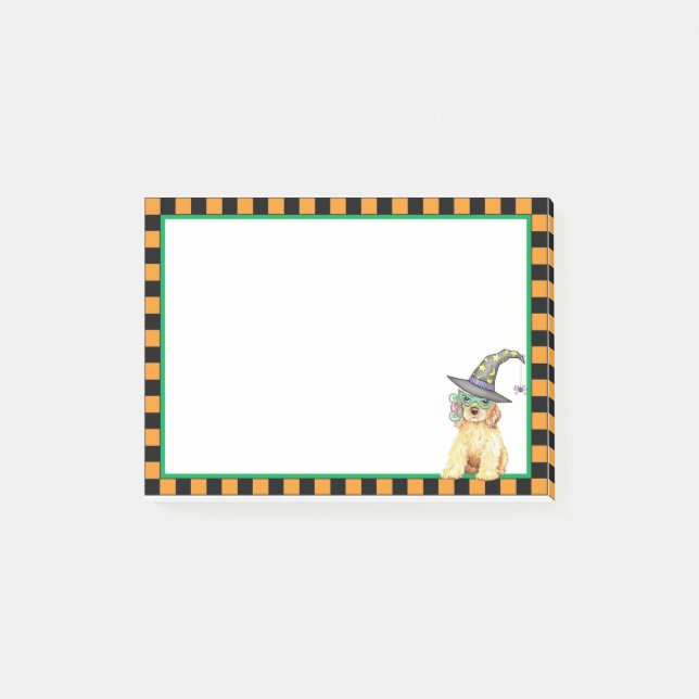 Notas Post-it® Bruja de cocker spaniel (Anverso)