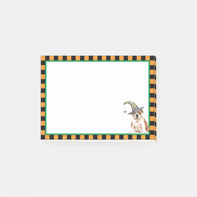 Notas Post-it® Bruja del bulldog (Anverso)
