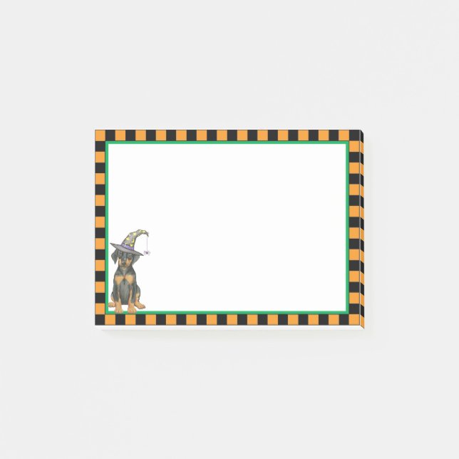 Notas Post-it® Bruja del Doberman (Anverso)
