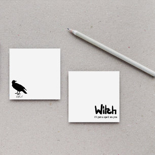 Notas Post-it® Bruja en tinta negra a mano que dice