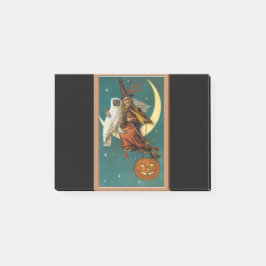 Notas Post-it® Bruja y Búho Nostálgico Feliz Halloween