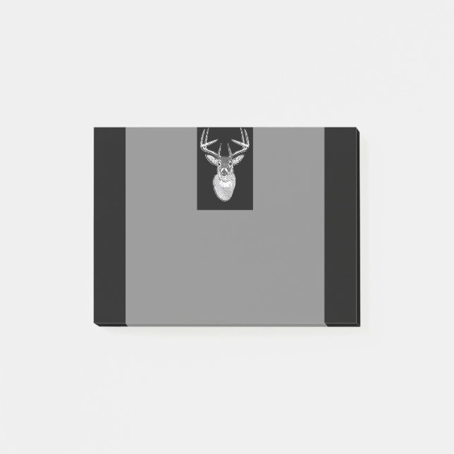 Notas Post-it® Buck on Bold Black White Tail Deer (Anverso)