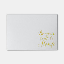 Notas Post-it® Buena mañana cada uno hola francés Everbody