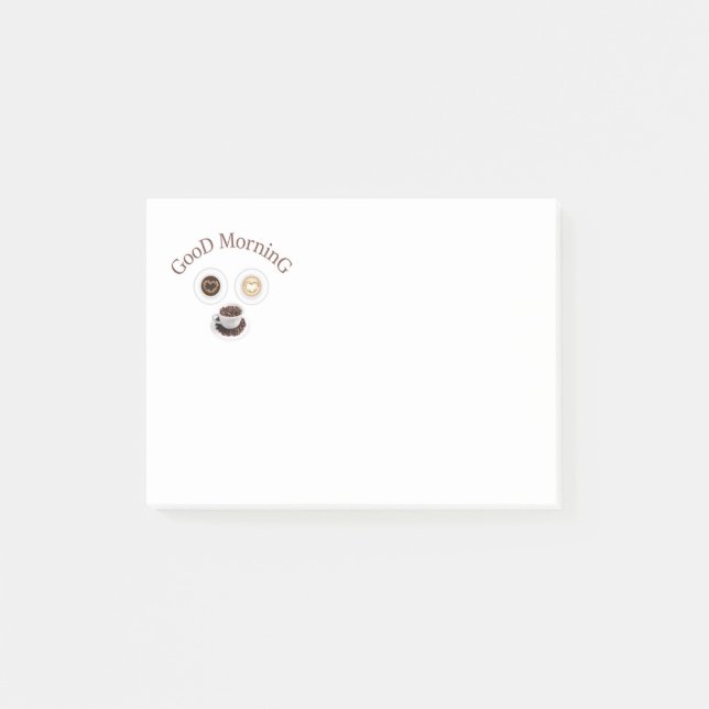 Notas Post-it® Buenos días con café (Anverso)