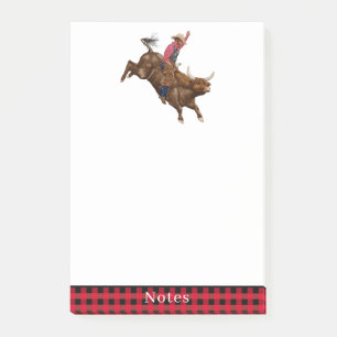Notas Post-it® Buey vintage cabalgando vaquero
