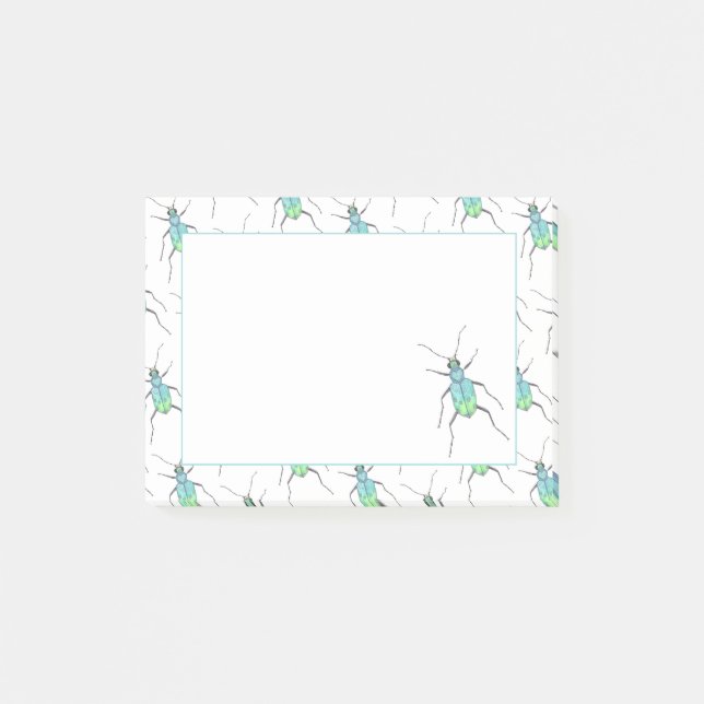 Notas Post-it® Bug de amor del escarabajo del tigre azul (Anverso)