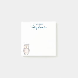 Notas Post-it® Búho acuarela de corte