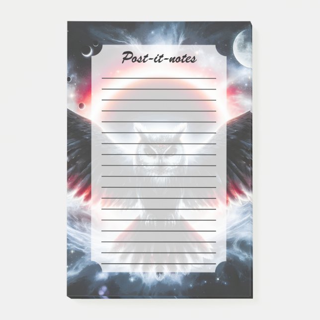 Notas Post-it® Búho Celestial Cósmico Místico (Anverso)