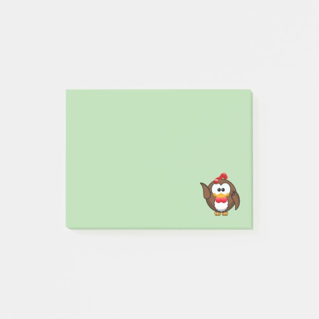 Notas Post-it® búho de gallo (Anverso)