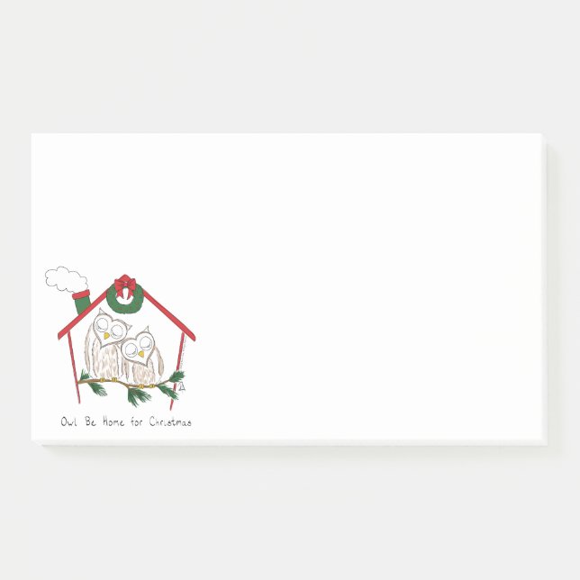 Notas Post-it® Búho de Navidad en Casa Adorable (Anverso)