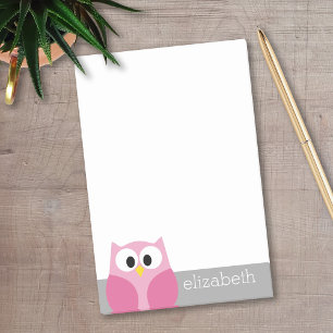 Notas Post-it® Búho de Personalizado corto - Nombre personalizado