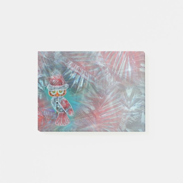 Notas Post-it® Búho de Santa de la moda del encanto del navidad (Anverso)