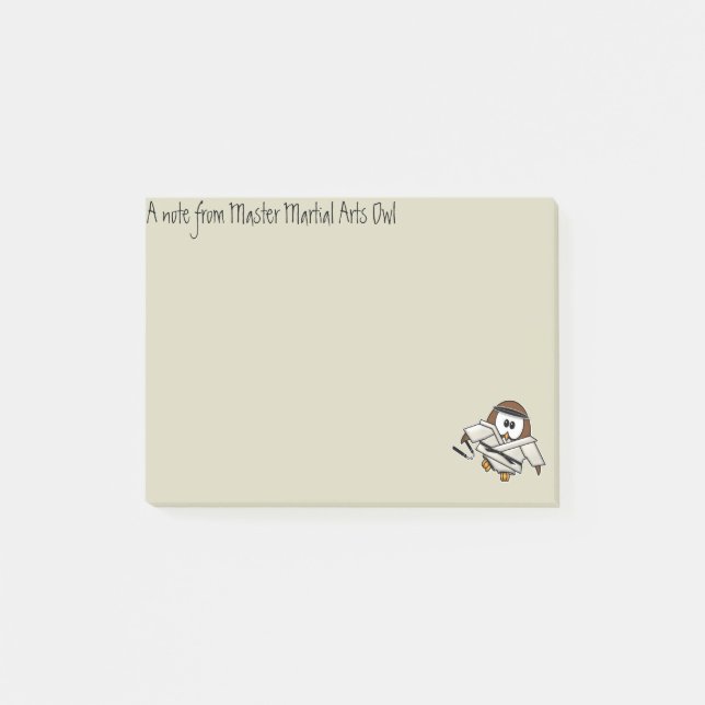 Notas Post-it® búho del arte marcial (Anverso)