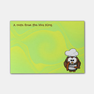 Notas Post-it® búho del rey del Bbq