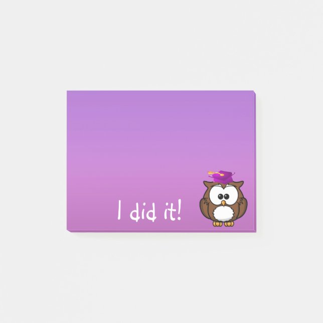 Notas Post-it® búho graduado (Anverso)