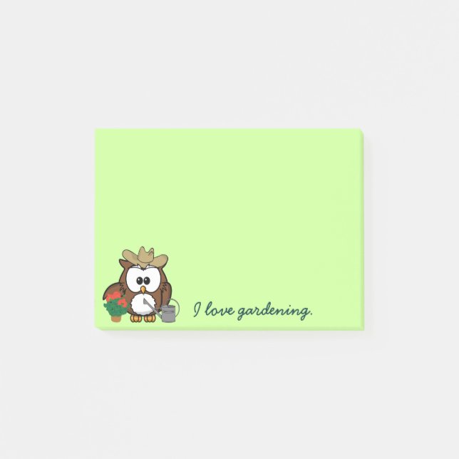 Notas Post-it® búho jardinero (Anverso)