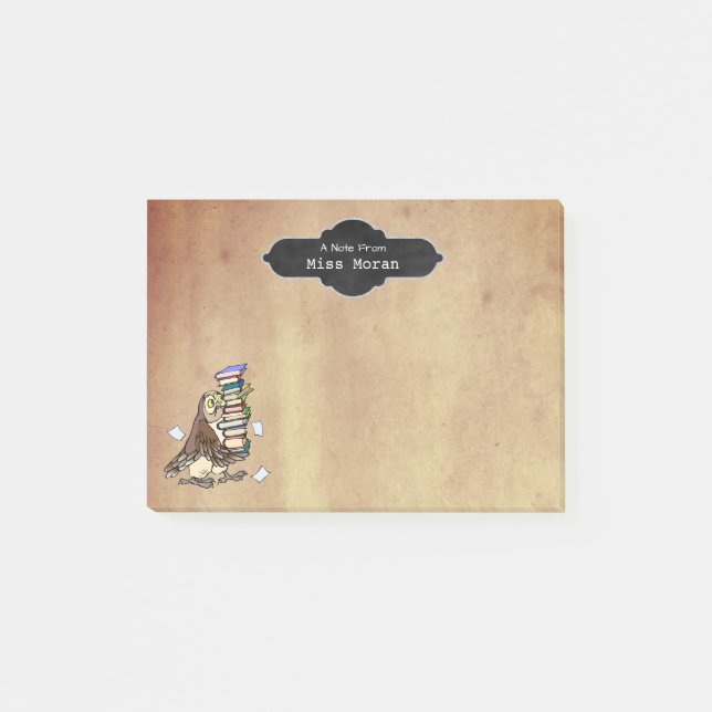 Notas Post-it® Búho personalizado el | conocido del papel del (Anverso)