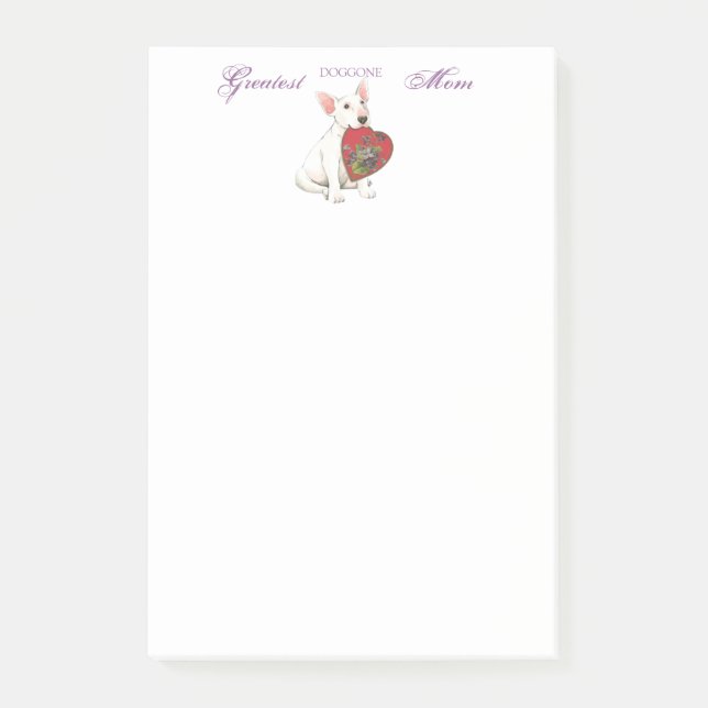Notas Post-it® Bull Terrier Heart Mom (Anverso)