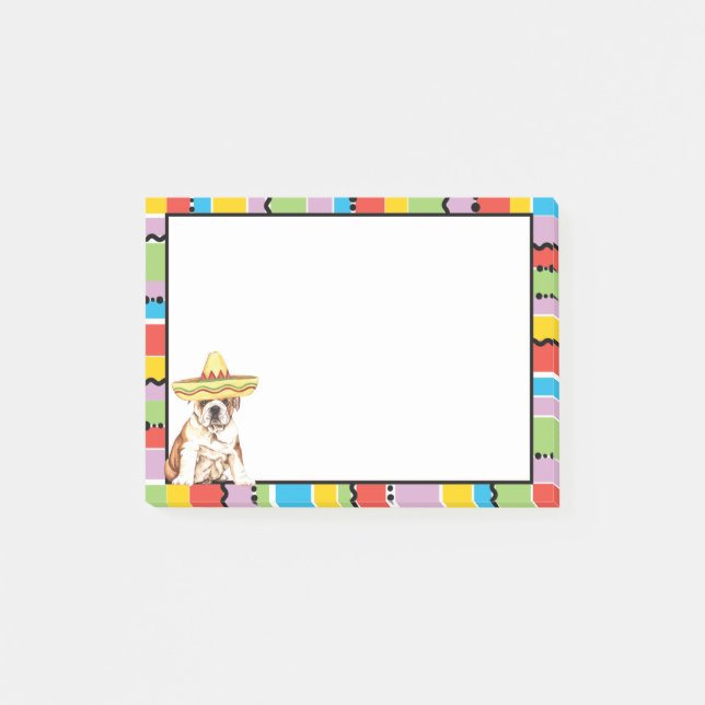 Notas Post-it® Bulldog de la fiesta (Anverso)