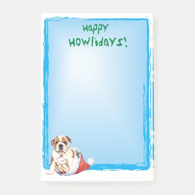 Notas Post-it® Bulldog feliz de Howlidays (Anverso)