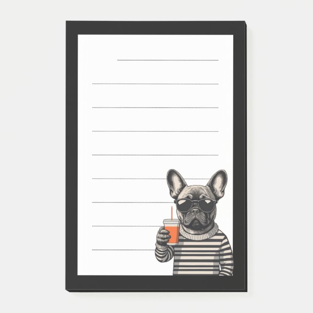 Notas Post-it® Bulldog francés (Anverso)
