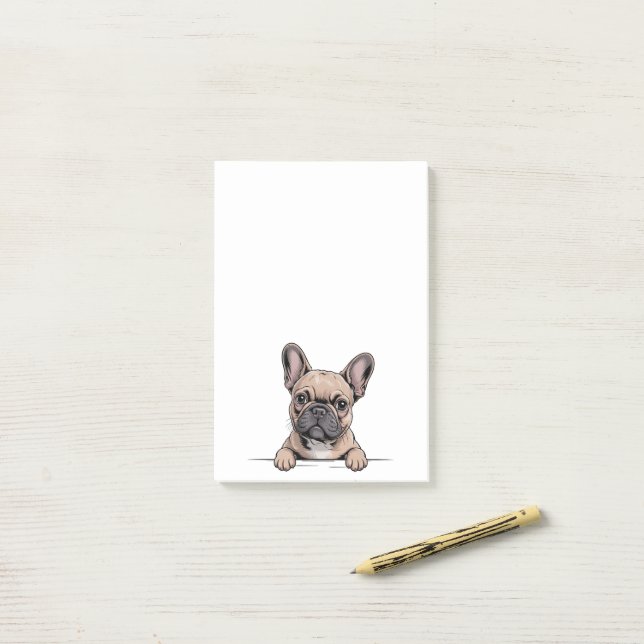 Notas Post-it® Bulldog Francés Adorable Frenchie (Escritorio)