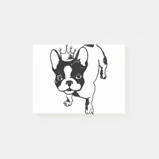 Notas Post-it® bulldog francés con corona