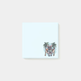 Notas Post-it® Bulldog Francés con Top Hawaiano