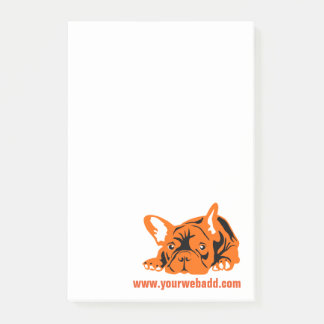 Notas Post-it® Bulldog Francés naranja