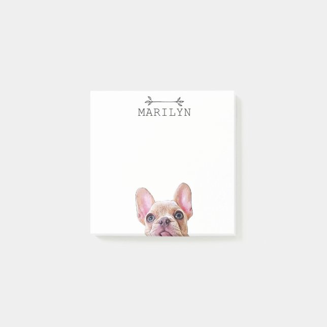 Notas Post-it® Bulldog francés personalizado | Cute Frenchie (Anverso)
