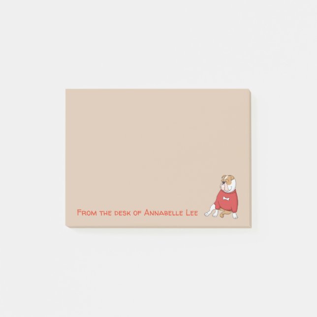 Notas Post-it® Bulldog inglés divertido (Anverso)
