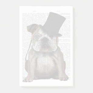 Notas Post-it® Bulldog inglés, hebilla formal y Gorra