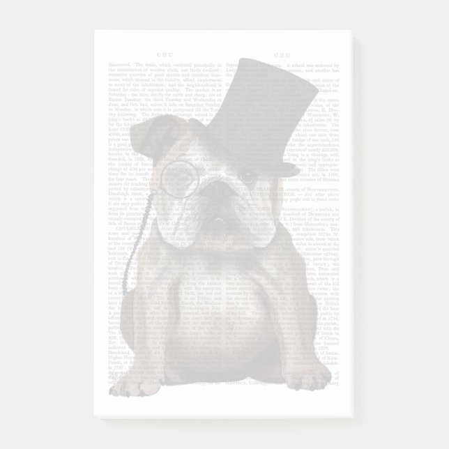 Notas Post-it® Bulldog inglés, hebilla formal y Gorra (Anverso)