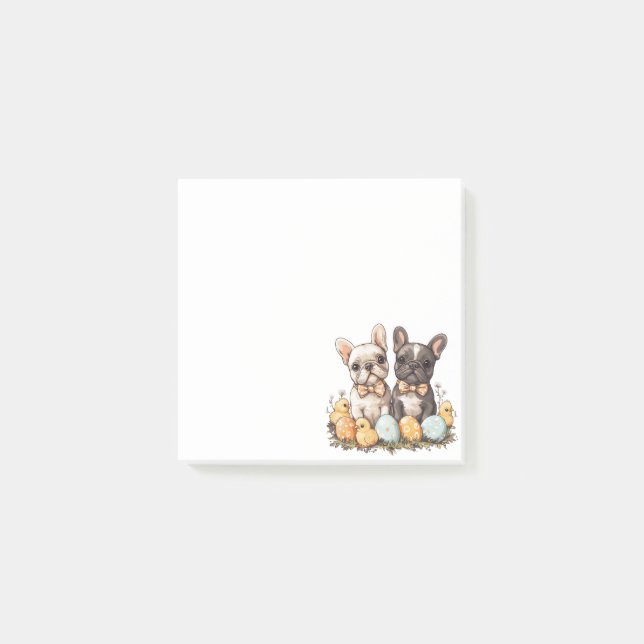 Notas Post-it® Bulldogs franceses de Pascua (Anverso)