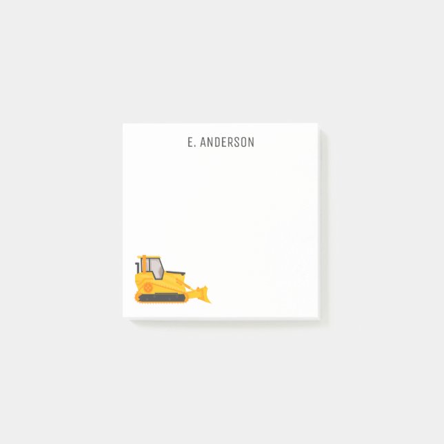 Notas Post-it® Bulldozer personalizado (Anverso)