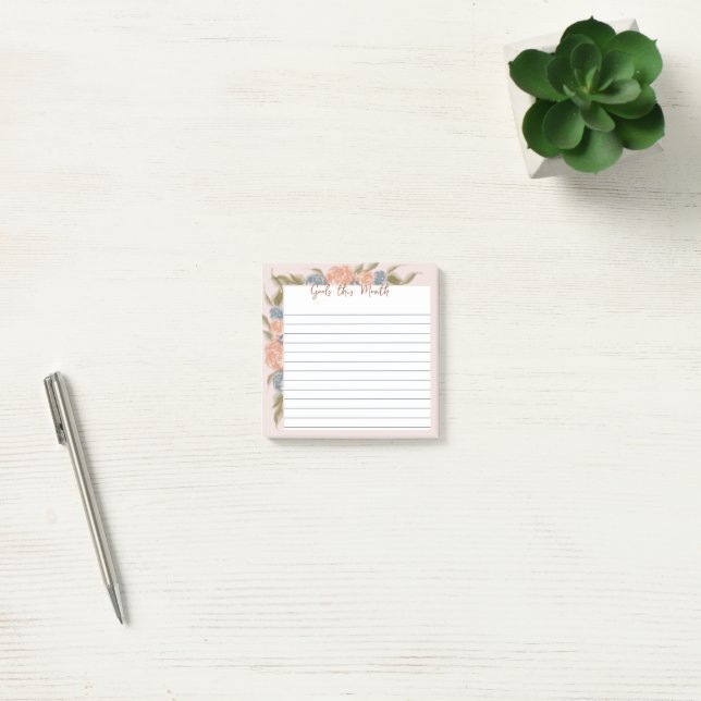 Notas Post-it® Bullet Journal Objetivos mensuales Insertar -Borde (Oficina)