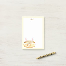 Notas Post-it® Bun de Cinnamon de postre dulce conejo