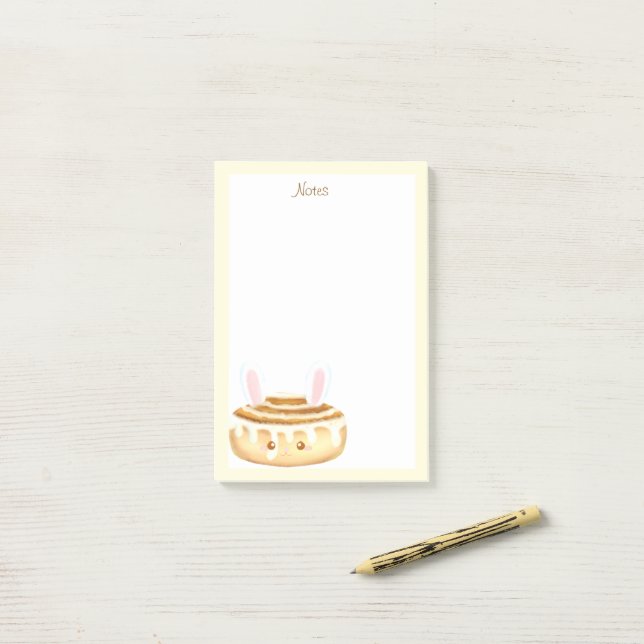Notas Post-it® Bun de Cinnamon de postre dulce conejo (Escritorio)