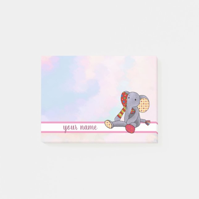 Notas Post-it® bunter Elefant Klebezettel (Anverso)