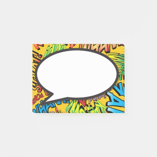 Notas Post-it® Burbuja de Cómic de Discurso Divertido Moderno Col (Anverso)