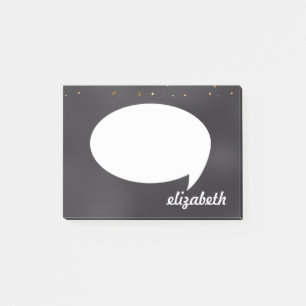 Notas Post-it® Burbuja de conversación con nombre personalizado