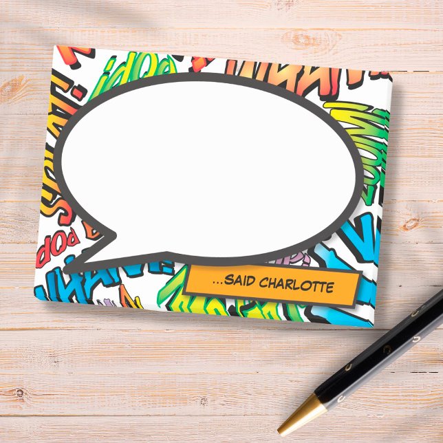 Notas Post-it® Burbuja de diálogo de arte pop de cómic (Subido por el creador)