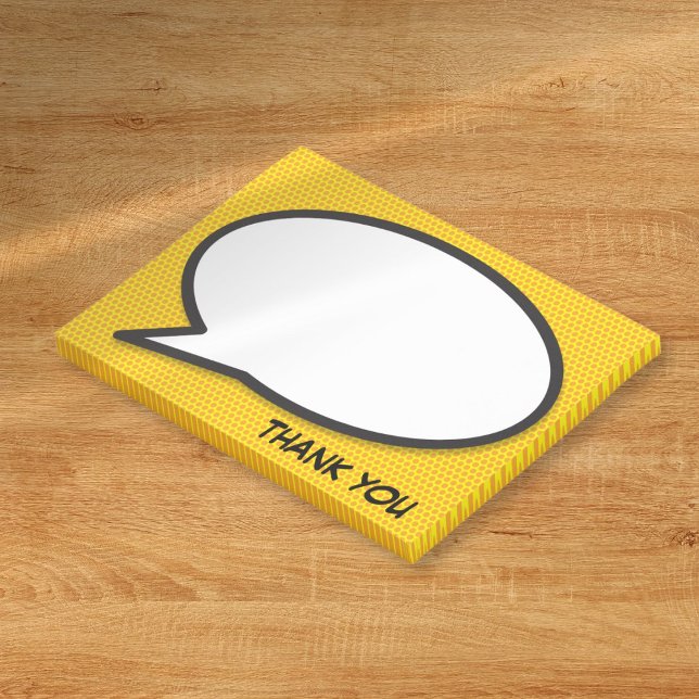 Notas Post-it® Burbuja de diálogo de arte pop de cómic gracias (Comic Book Pop Art Speech Bubble Thank You Post-it Notes)