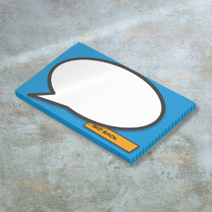 Notas Post-it® Burbuja de diálogo de cómic azul con nombre person