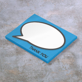 Notas Post-it® Burbuja de diálogo de cómic azul Gracias