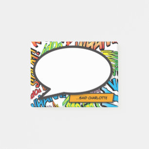 Notas Post-it® Burbuja de diálogo de Comic Book Pop Art colorida