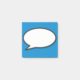 Notas Post-it® Burbuja de diálogo de cómic divertida moderna azul