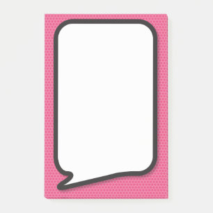 Notas Post-it® Burbuja de diálogo de cómic divertida rosa