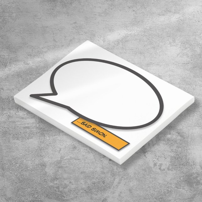 Notas Post-it® Burbuja de diálogo de cómic divertida y personaliz (Personalized Fun Simple Comic Book Speech Bubble Post-it Notes)
