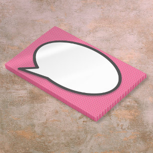 Notas Post-it® Burbuja de diálogo de cómic divertida y rosa simpl